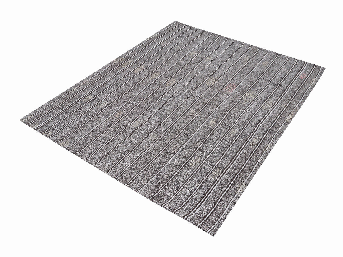 Turkish Vintage Handmade Kilim Rug, Area Unique Kilim Rug, Neutral Muted Rug, Bedroom Rug, Gray Rug, Kilim Rug 6x7, Coastal Decor, 12197