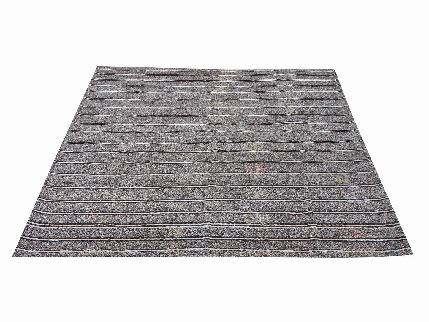 Turkish Vintage Handmade Kilim Rug, Area Unique Kilim Rug, Neutral Muted Rug, Bedroom Rug, Gray Rug, Kilim Rug 6x7, Coastal Decor, 12197