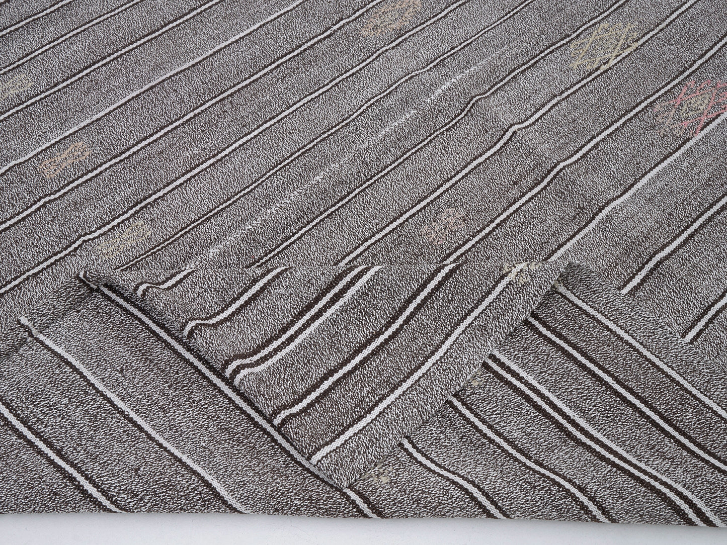 Turkish Vintage Handmade Kilim Rug, Area Unique Kilim Rug, Neutral Muted Rug, Bedroom Rug, Gray Rug, Kilim Rug 6x7, Coastal Decor, 12197
