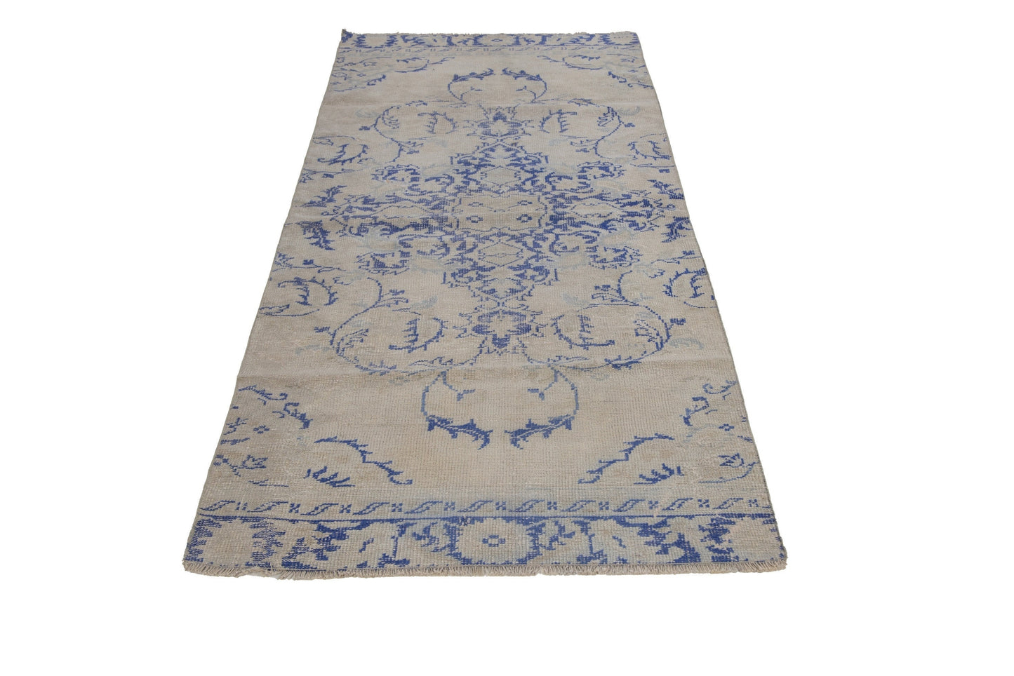 3x8 One of a kind Antique Kitchen Hallway Oushak Vintage Carpet Turkish Rug Runner, 7430