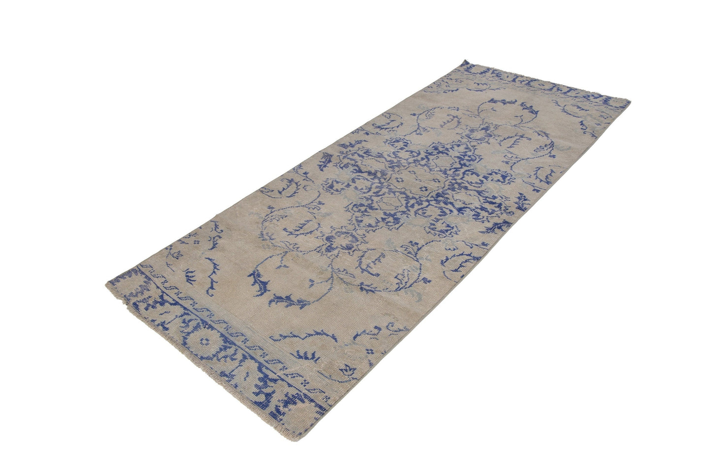 3x8 One of a kind Antique Kitchen Hallway Oushak Vintage Carpet Turkish Rug Runner, 7430