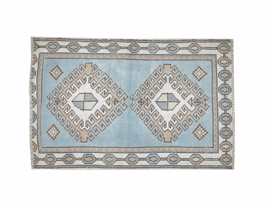 Vintage Handmade Area Rug, Turkish Oushak Eclectic Rug, Kid Room Rug, Bohemian Rug, Carpet Rug, Neutral Rug, Rug 3x4, Turkish Carpet, 12346