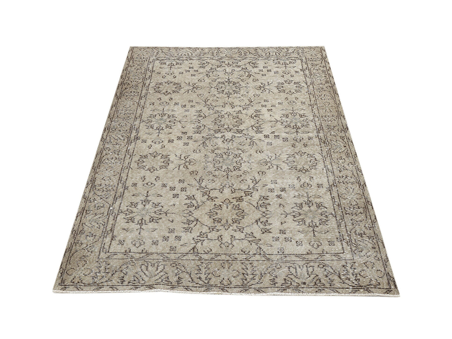 Turkish Vintage Oushak Rug, Handmade Area Antique Rug, Carpet Rug, Rug 4x7, Turkish Carpet, Bedroom Rug, Primitive Rug, Turkey Rug, 12091