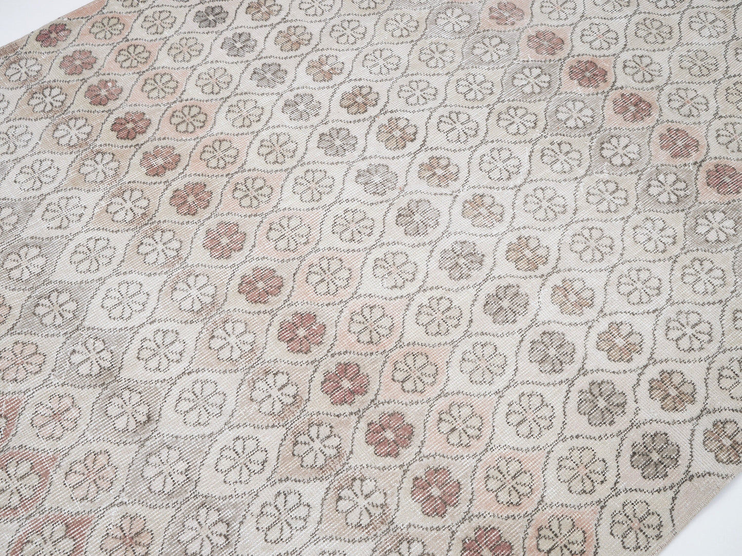 Turkish Vintage Oushak Rug, Handmade Unique Rug, Neutral Area Rug, Carpet Rug, Living Room Rug, Gray Rug, Scandinavian Rug, Rug 5x9, 12338