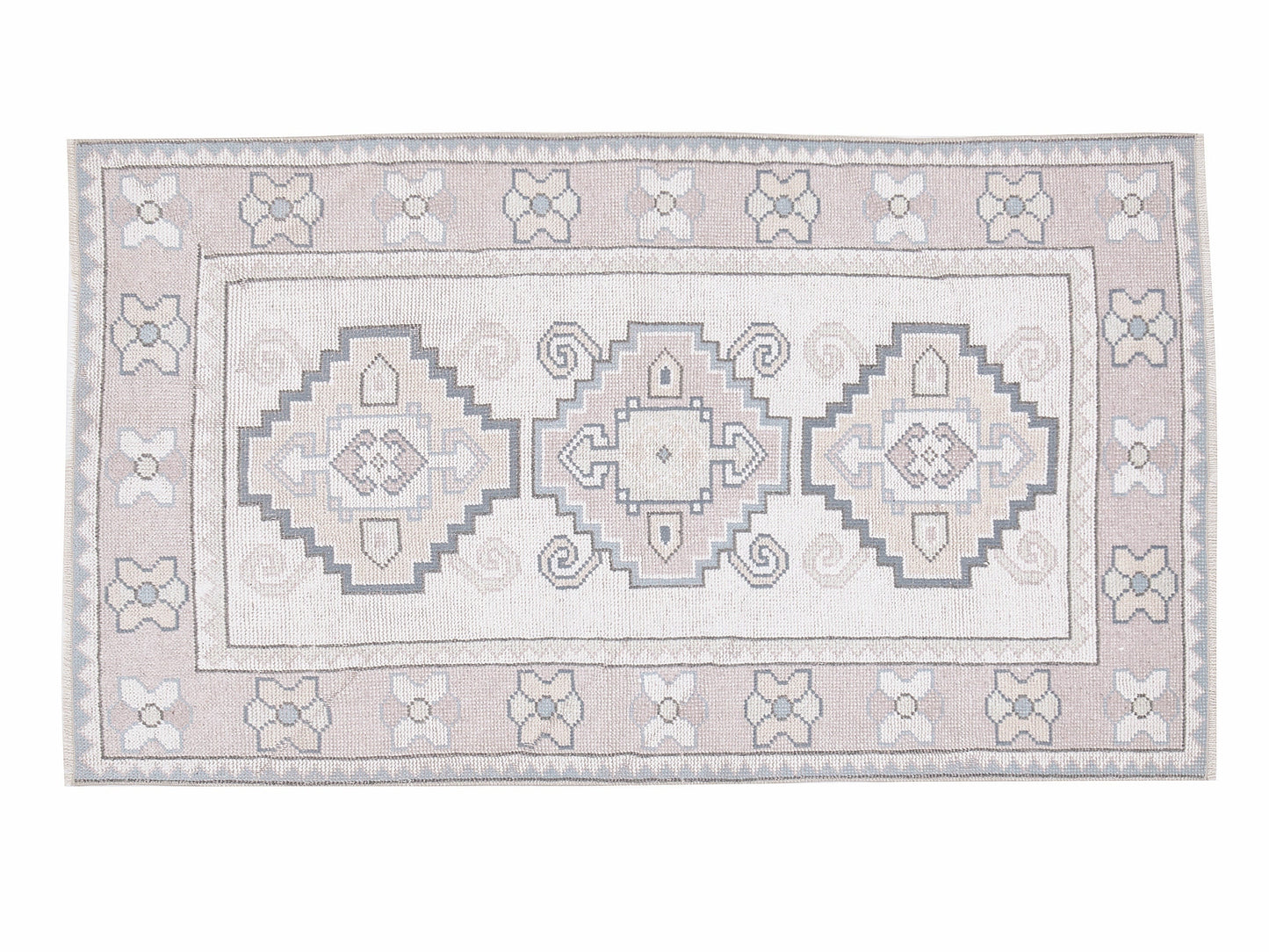 Turkish Rug, Vintage Rug, Handmade Rug, Oushak Rug, Area Rug, Neutral Rug, Living Room Rug, Carpet Rug, Coastal Decor, Rug 3x5, 12288