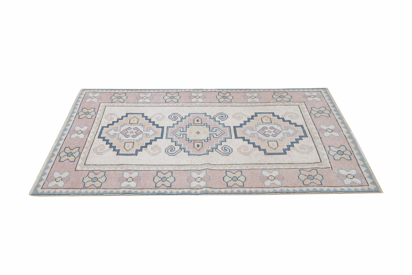 Turkish Rug, Vintage Rug, Handmade Rug, Oushak Rug, Area Rug, Neutral Rug, Living Room Rug, Carpet Rug, Coastal Decor, Rug 3x5, 12288