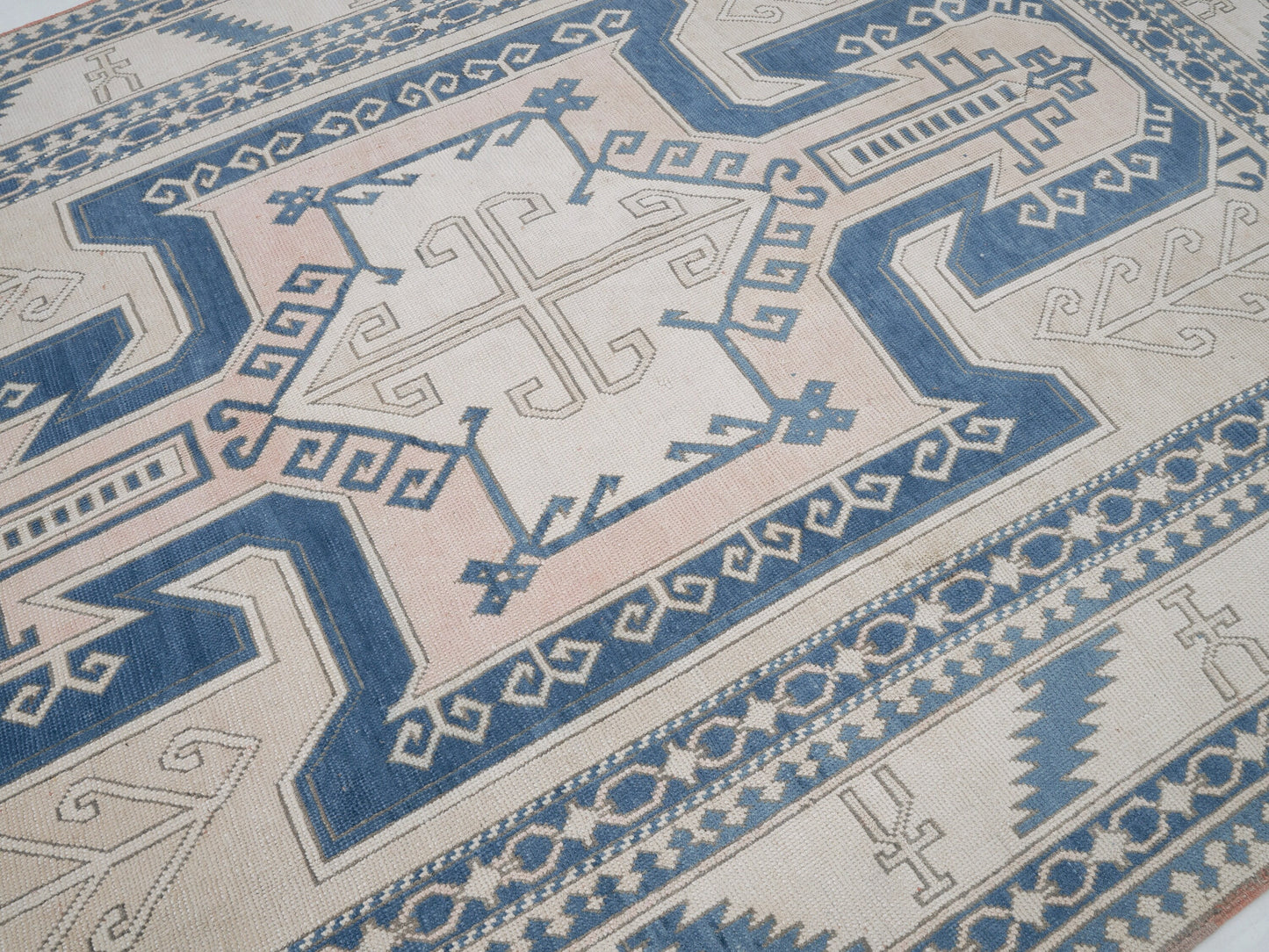 Vintage Oushak Rug, Turkish Handmade Rug, Area Eclectic Rug, Kid Room Rug, Bohemian Rug, Rug 7x10, Neutral Muted Rug, Turkish Carpet, 12488
