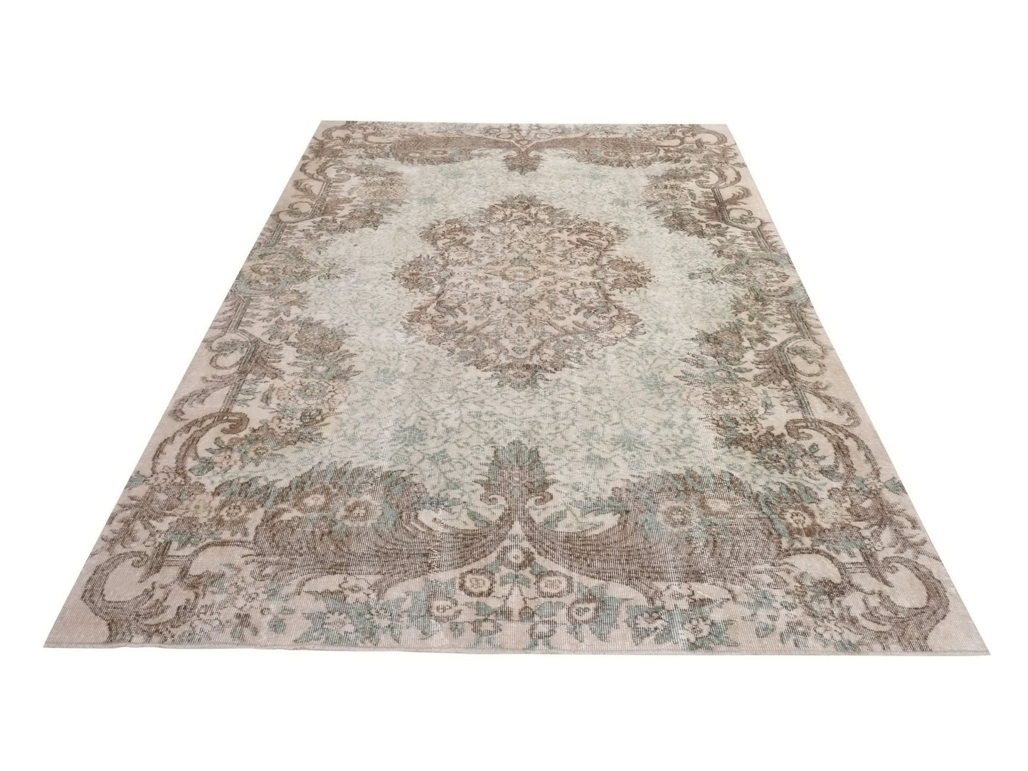 Vintage Rug, Beige rug 7x10, Handmade Rug, Turkish rug, Anatolia rug, Faded rug, Neutral Oushak rug, One of a kind rug,Made in Turkey, 10285