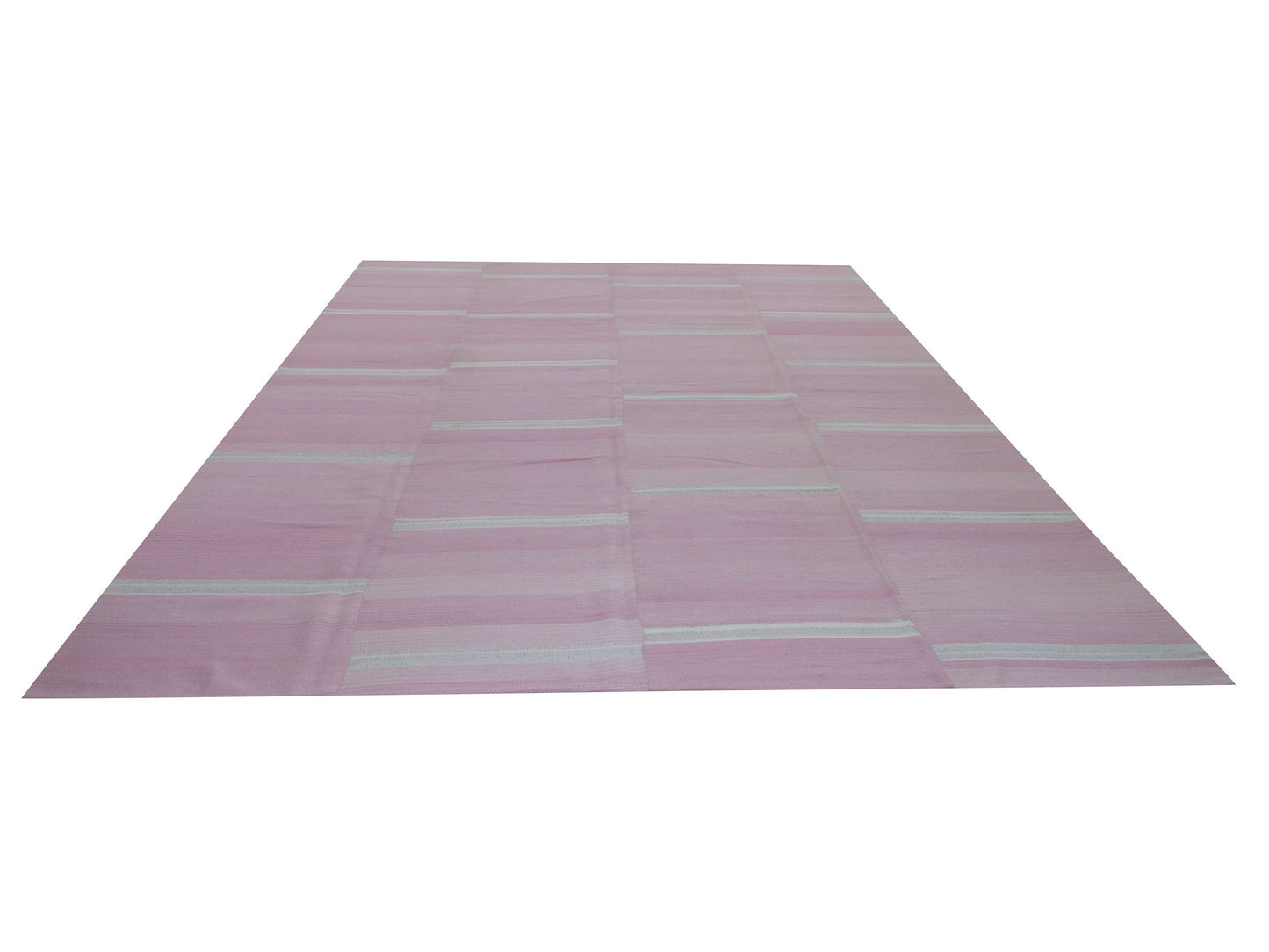 Pink Kilim Rug 10x13, Turkish Handmade Kilim Rug, Area Striped Pink Kilim Rug, Neutral Rug, Oversize Kilim Rug, Large Rug, Pink Rug, 11254