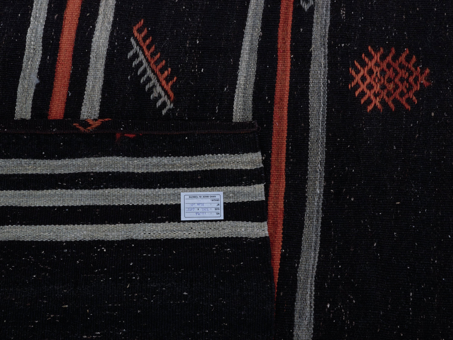Handmade Kilim Rug, Turkish Kilim, Large Black Rug, Farmhouse Decor, Vintage Rug, Oversize Kilim Rug, Goat Hair Rug, Rug Kilim 9x13, 11496