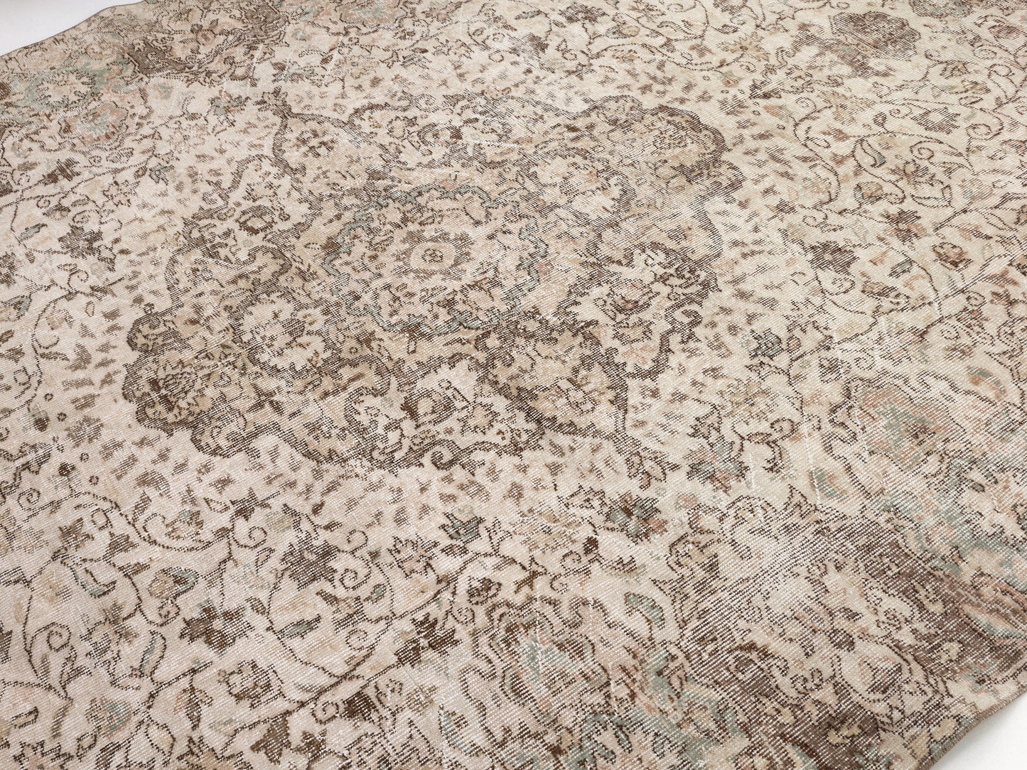 Turkish Rug, Vintage Rug, Handmade Rug, Neutral Rug, Area Rug, Oushak Rug, Living Room Rug, Carpet Rug, Turkey Rug, Rug 7x10, 10445