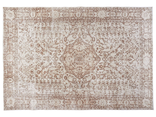 Turkish Handmade Area Rug, Vintage Antique Rug, Oushak Rustic Rug, Neutral Floor Rug, Primitive Rug, Rug 7x10, Turkey Rug, Carpet Rug, 10451