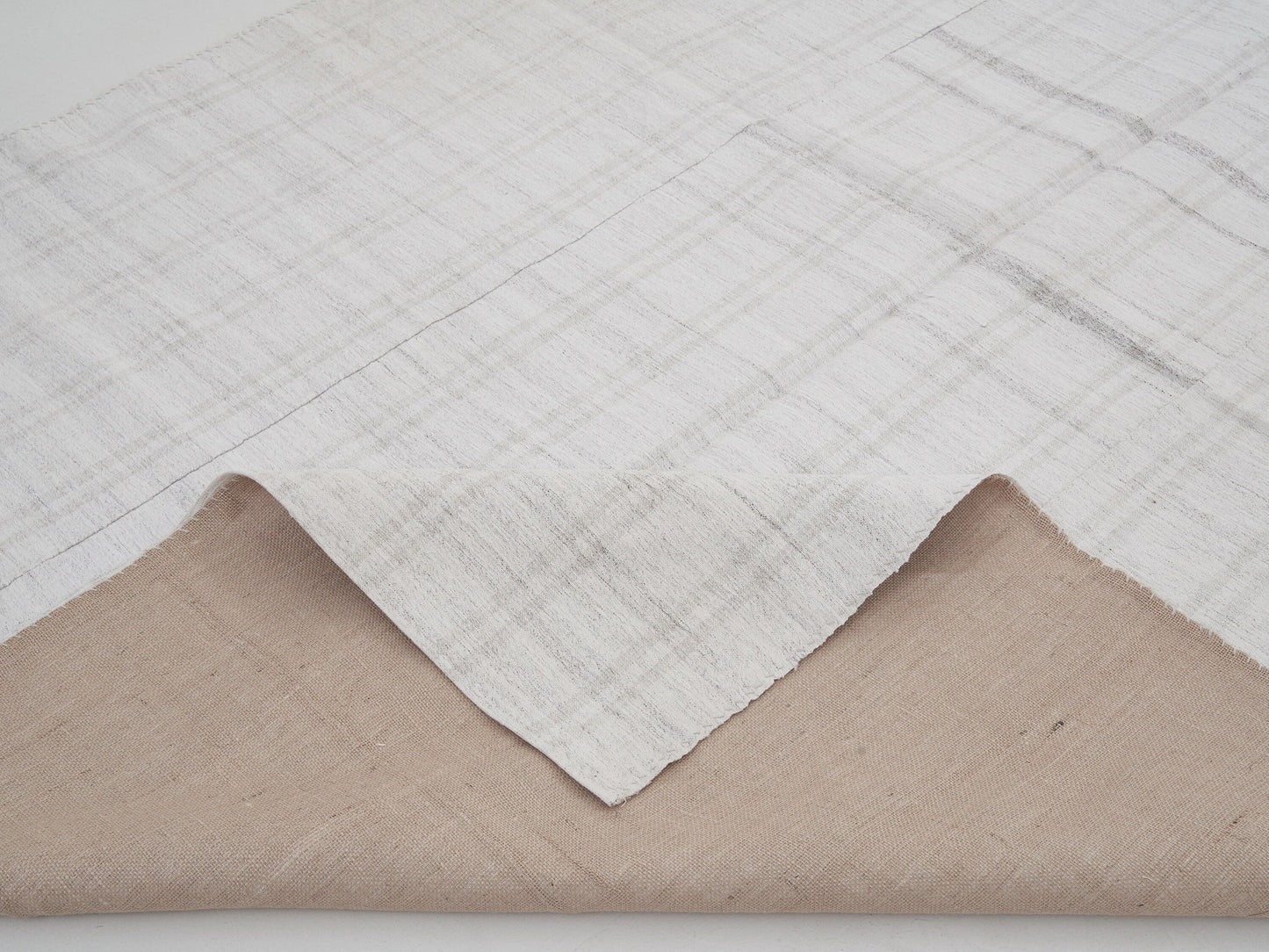 White Turkish Kilim Rug, Vintage Flat Weave Striped Kilim Rug, Handmade Scandinavian Kilim Rug, Neutral Muted Kilim Rug, Kilim Rug 6x9, 9912