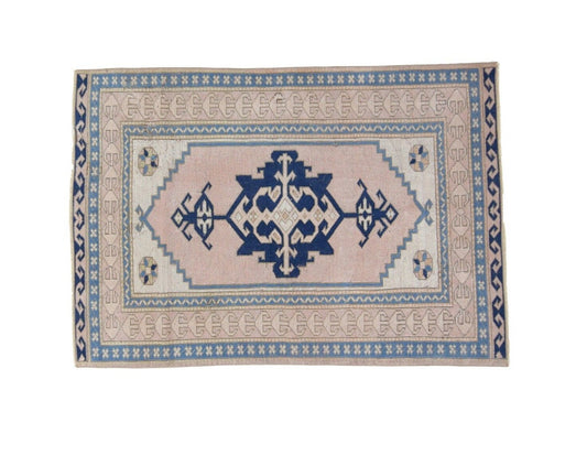 Orient Oushak Rug, Small Area Rug, 5x6 Rug, Vintage Turkish Oushak Rug, Anatolia Carpet rug, Handmade Wool Rug Made in Turkey 1970's , 10072