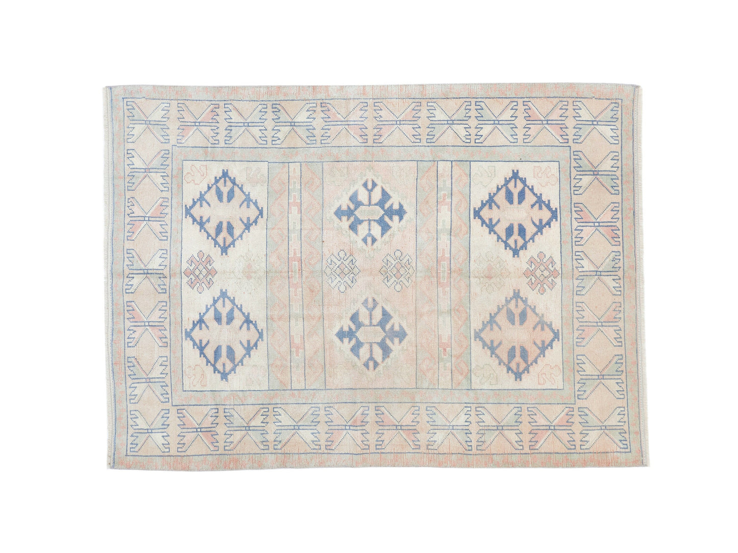 5x8 Beige Anatolian Vintage rug , Oushak Handwoven Old Rug , 5x8 Turkish Faded rug , Area rug ,Unique rug, Neutral rug, 8698