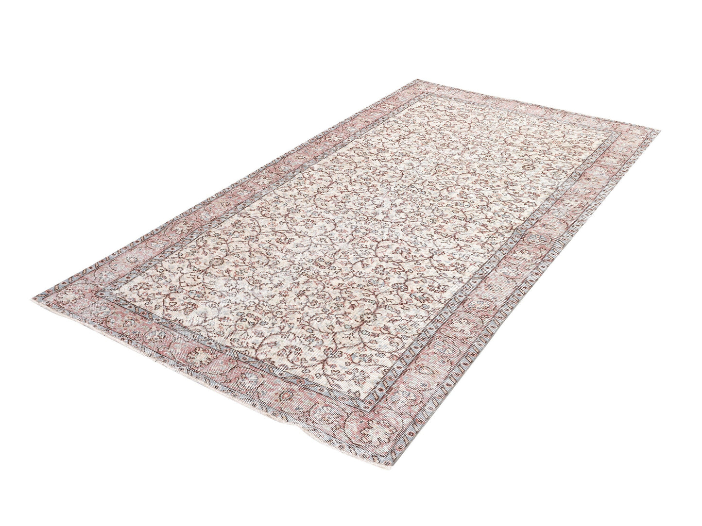 Area Rug, Handmade Rug, Neutral Muted Unique Rug, Bohemian Eclectic Rug, Vintage Rug, Turkish Oushak Rug, Rug 5x9, Living Room Rug, 10416