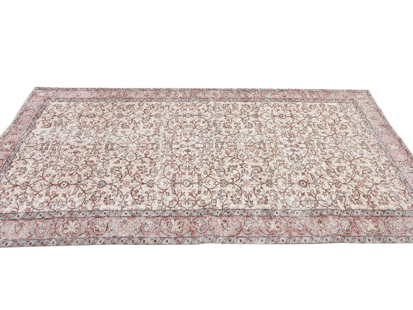 Area Rug, Handmade Rug, Neutral Muted Unique Rug, Bohemian Eclectic Rug, Vintage Rug, Turkish Oushak Rug, Rug 5x9, Living Room Rug, 10416