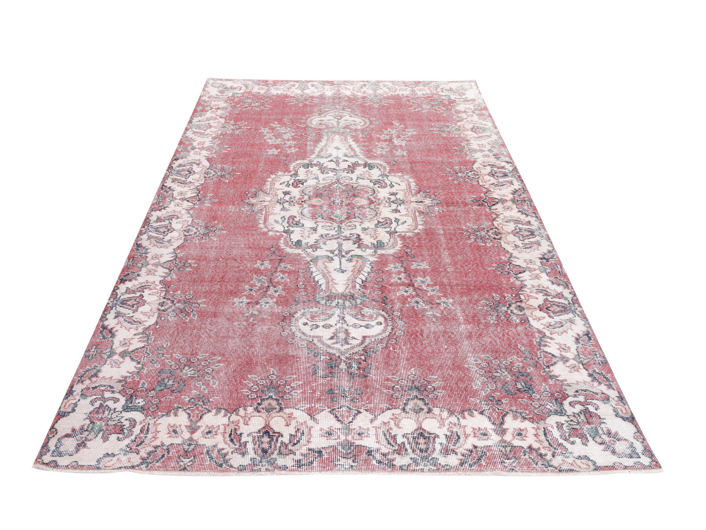 Vintage Rug, Turkish Handmade Anatolia Rug, Oushak Faded Rug, Area Rug, Bohemian Eclectic Rug, Living Room Rug, Rug 6x10, Turkey Rug, 10473