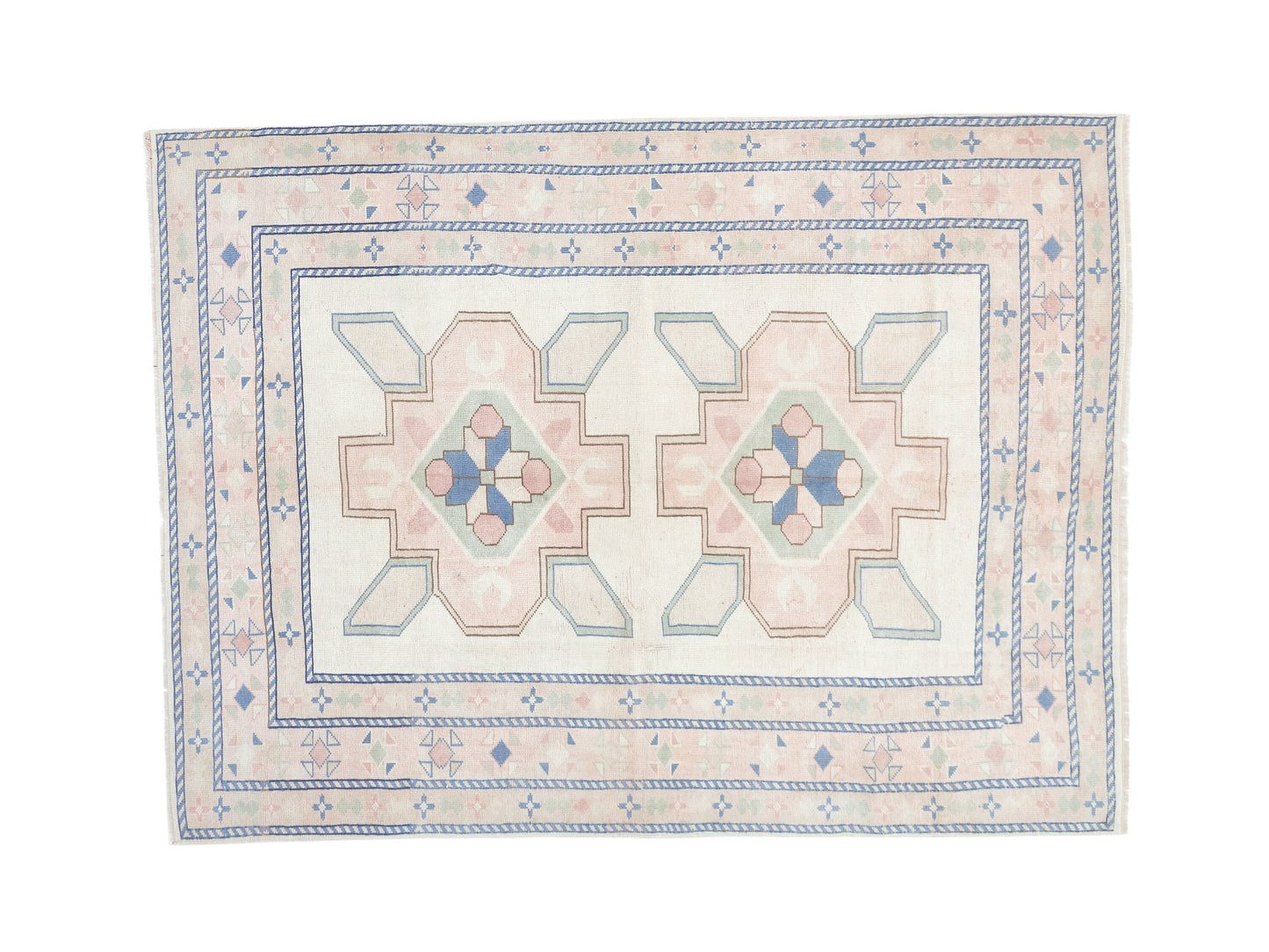 Turkish Oushak Rug, Handmade Area Rug, Vintage Rug, Neutral Floor Rug, Living Room Rug, Turkey Rug, Coastal Decor, Carpet Rug, Rug 6x8, 9043