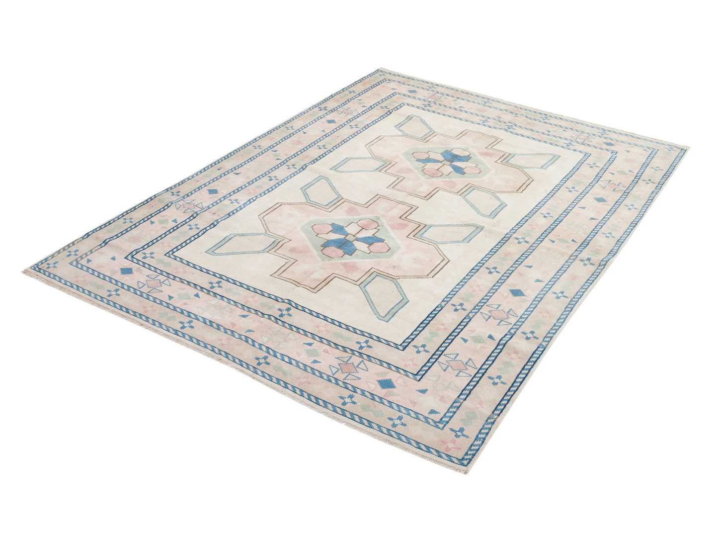 Turkish Oushak Rug, Handmade Area Rug, Vintage Rug, Neutral Floor Rug, Living Room Rug, Turkey Rug, Coastal Decor, Carpet Rug, Rug 6x8, 9043