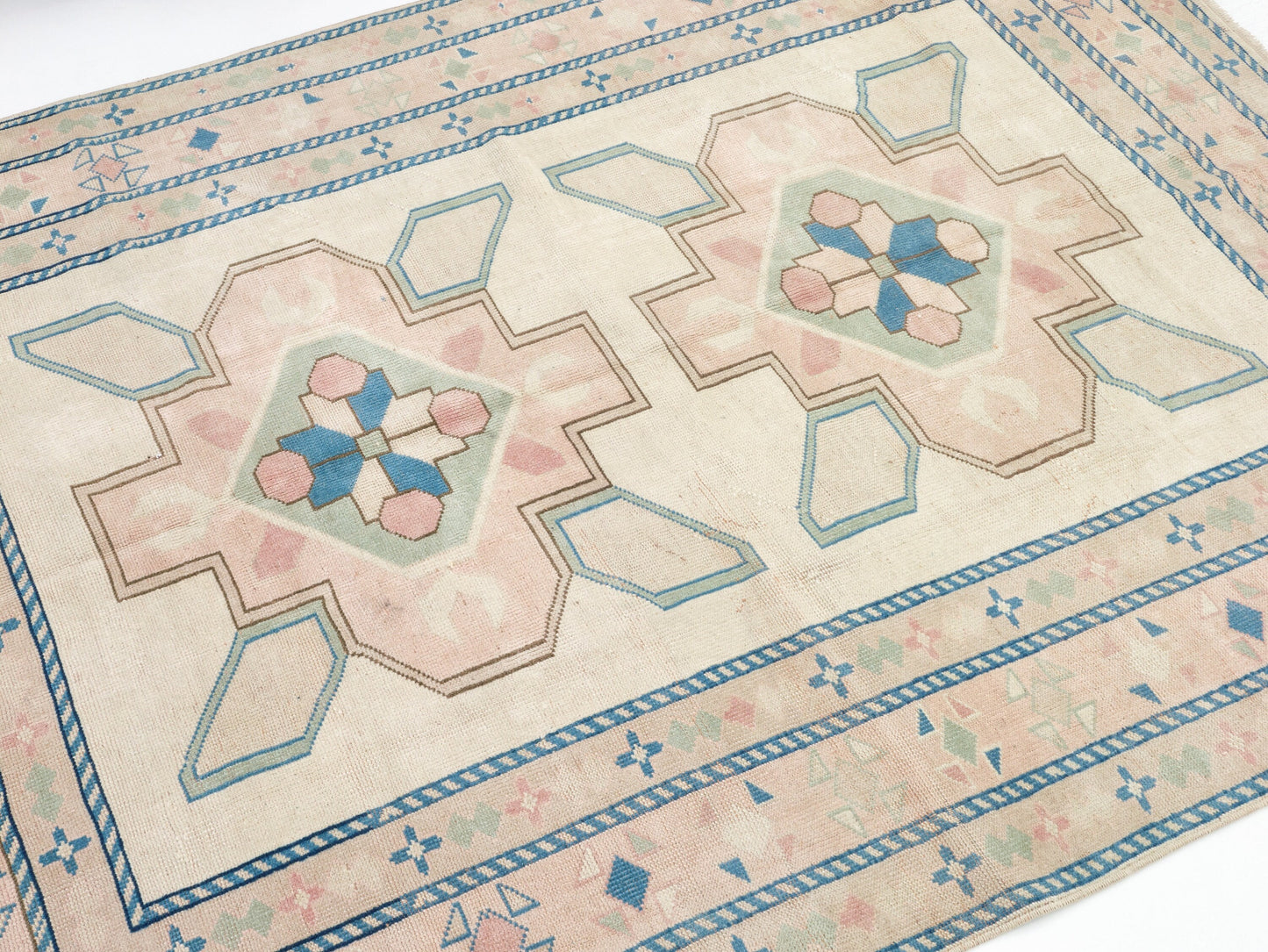Turkish Oushak Rug, Handmade Area Rug, Vintage Rug, Neutral Floor Rug, Living Room Rug, Turkey Rug, Coastal Decor, Carpet Rug, Rug 6x8, 9043