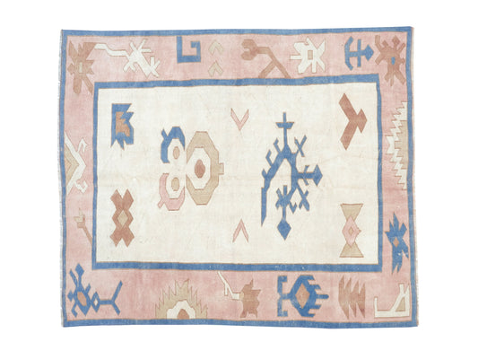 Vintage Rug 5x6, Turkish Anatolia Rug, Handmade Area Floor Rug, Oushak Rug, Carpet Rug, Scandinavian Rug, Living Room Rug, Turkey Rug, 9081