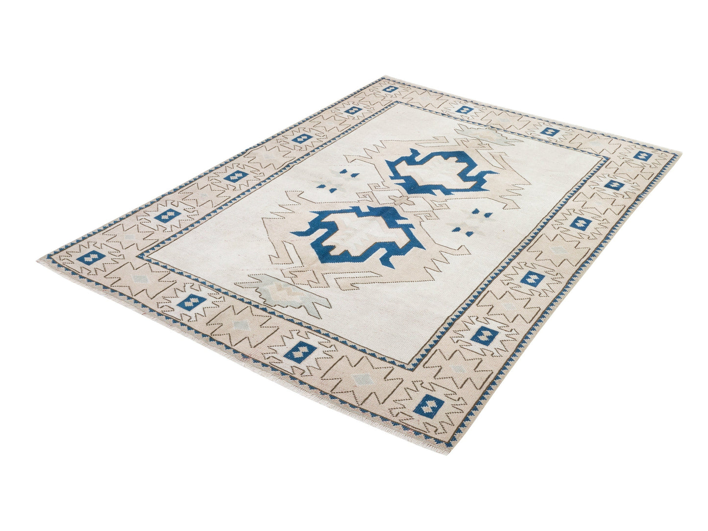 Contemporary Decor, Neutral Unique Rug, Oushak Rug 5x7, Turkish Handmade Area Rug, Vintage Floor Rug, Kid Room Rug, Turkish Carpet, 9486