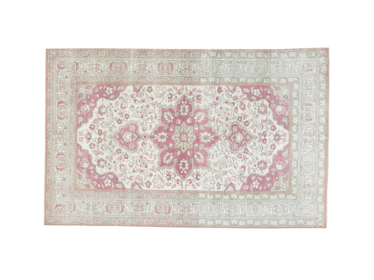 Oushak Rug 4x6, Handmade Faded Rug, Turkish Vintage Rug, Living Room Rug, Area Anatolia Rug, Neutral Rug, Bohemian Eclectic Rug, 10551