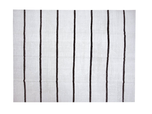 Kilim rug White 9x12, Handmade Turkish Vintage Kilim rug, White Plain Large Oversize Rug, Vintage White Hemp Kilim Rug, Contemporary, 12168