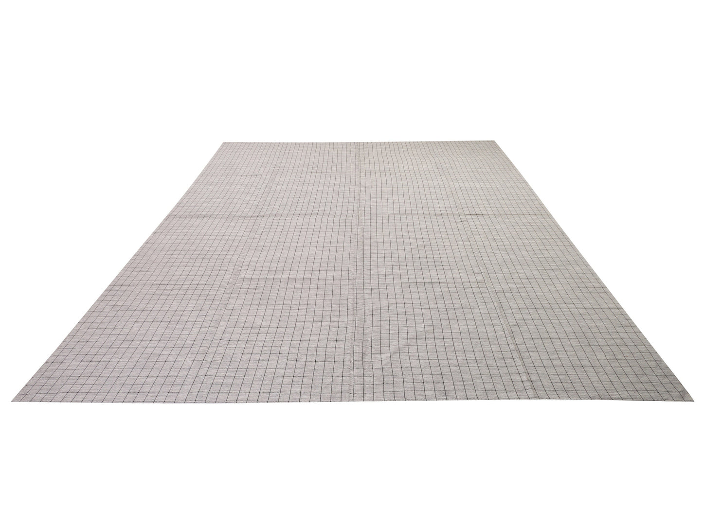 Handmade Vintage Kilim Rug, Kilim Rug 10x13, Oversize Rug, Gray Rug, Plaid Kilim Rug, Living Room Rug, Large Rug, Kilim Rug, 8244