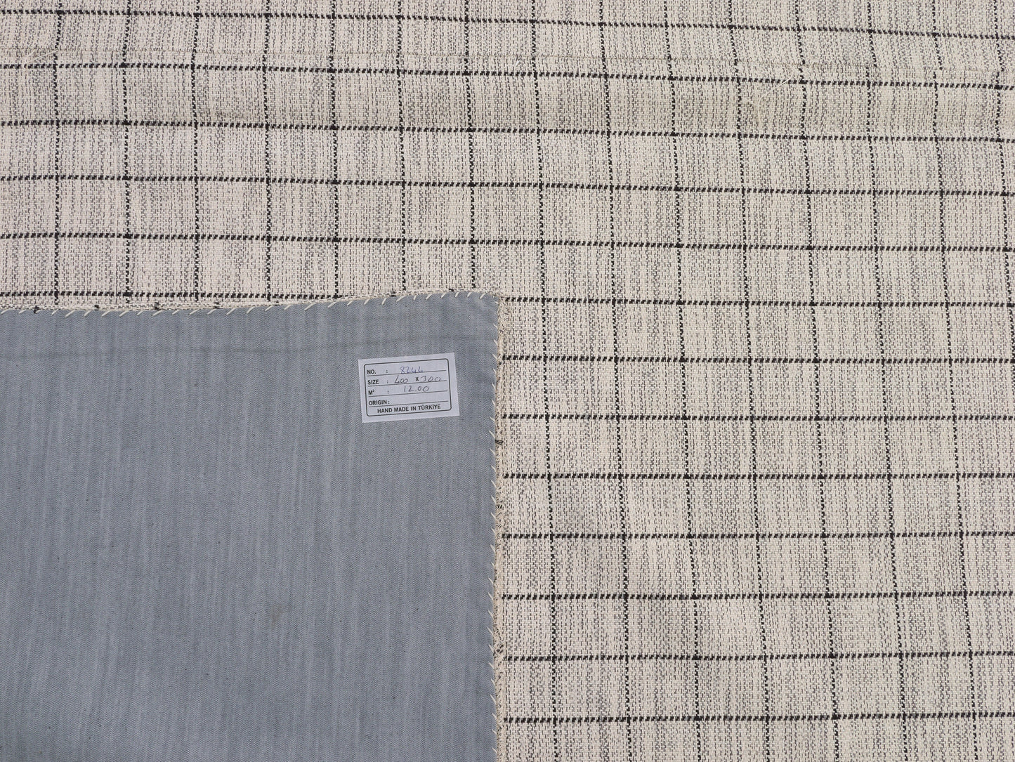 Handmade Vintage Kilim Rug, Kilim Rug 10x13, Oversize Rug, Gray Rug, Plaid Kilim Rug, Living Room Rug, Large Rug, Kilim Rug, 8244