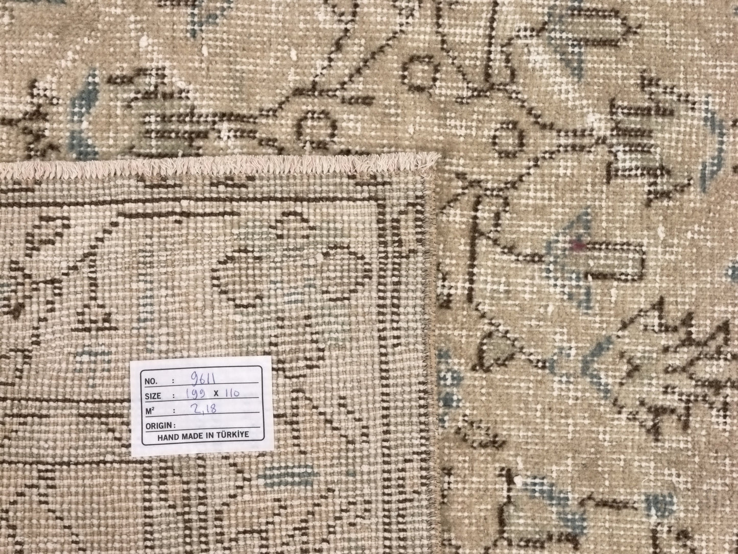 3x6 Area Rug, Anatolia Oushak Rug ,Turkish Vintage Rug, Handmade Rug, Neutral Rug ,Muted Rug ,Wool Rug, Faded Rug, 9605