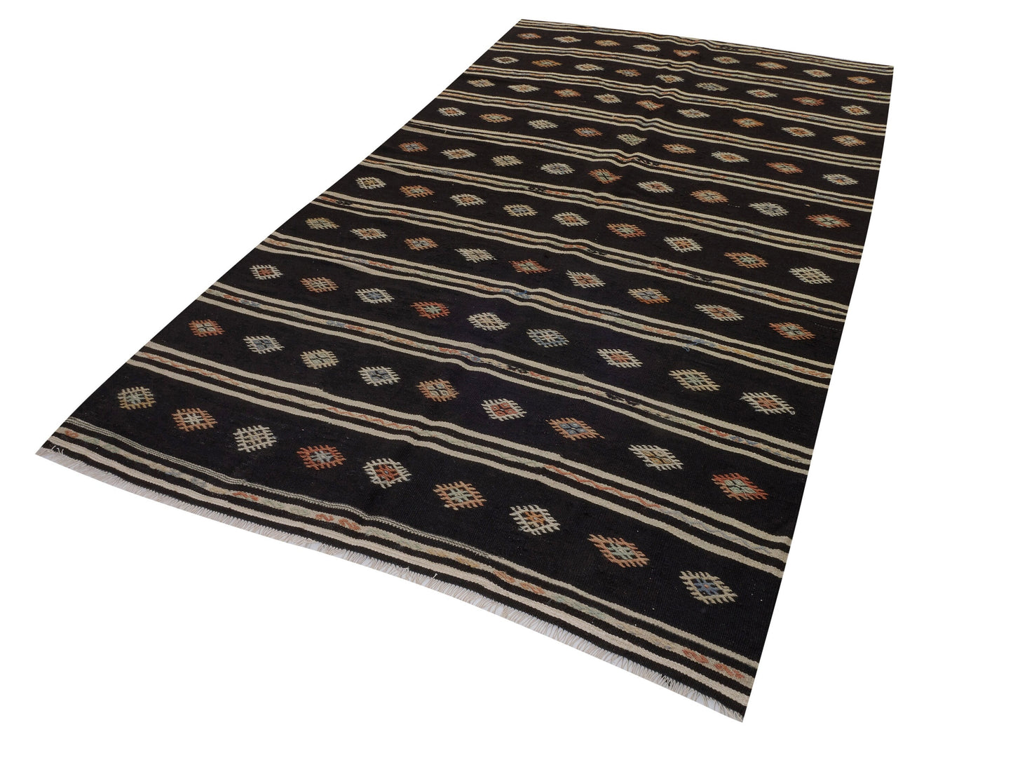 Kilim Rug 6x10, Turkish Kilim, Vintage Kilim, Handmade Unique Black Kilim Rug, Eclectic Rug, Rug Kilim, Entryway Rug, Flat Weave Rug, 10516
