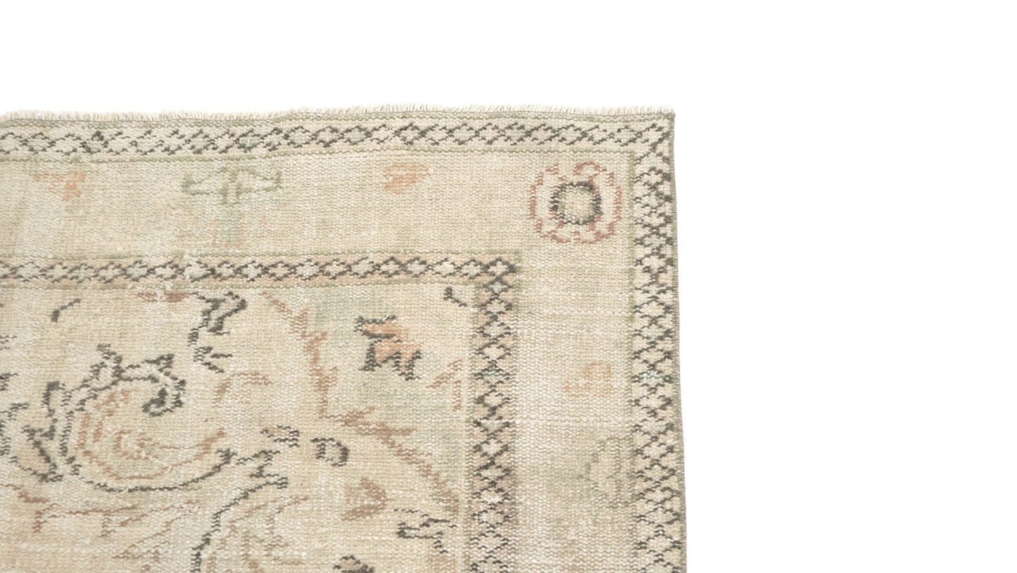 Turkish Oushak Rug 7x12, Large Vintage Beige Carpet Rug, Handmade Rug, Neutral Area rug, Farmhouse Rug, Unique rug, Area rug, 7003
