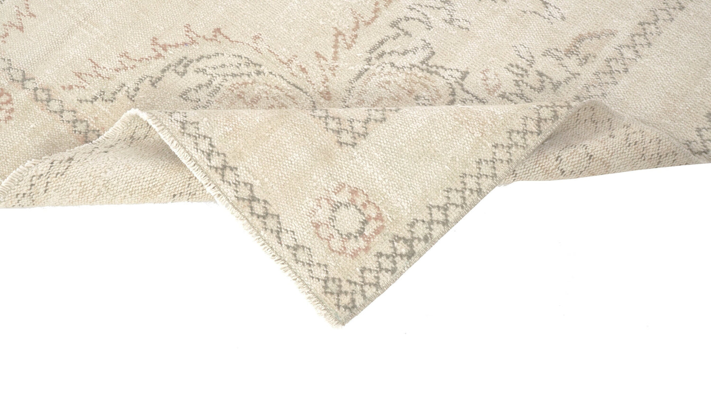 Turkish Oushak Rug 7x12, Large Vintage Beige Carpet Rug, Handmade Rug, Neutral Area rug, Farmhouse Rug, Unique rug, Area rug, 7003