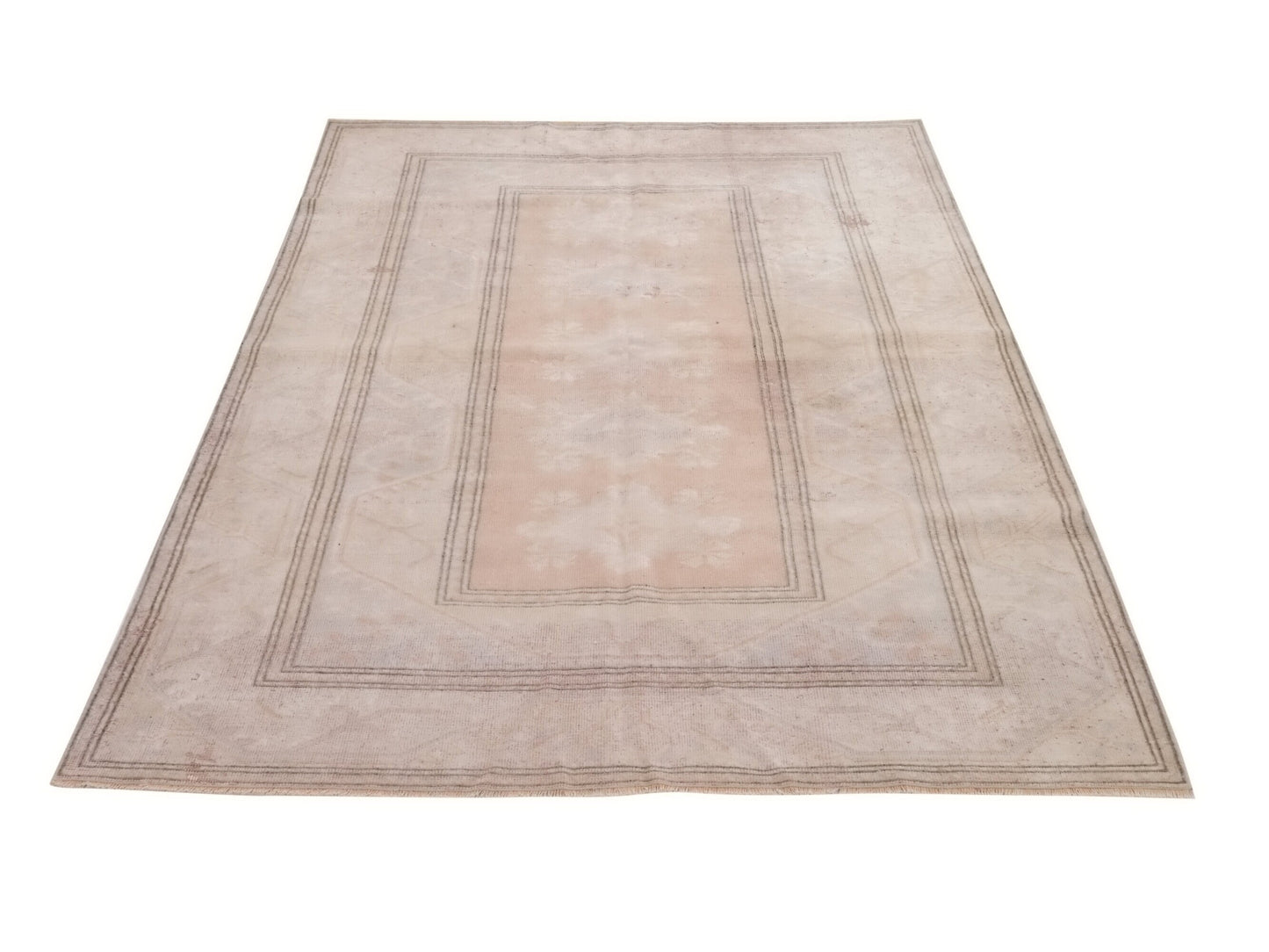 Faded Oushak Vintage rug ,Beige Anatolia Turkish Rug , Turkish Handmade Rug , Area Rug 5x8 , Oushak Carpet, Turkey rug, One of a kind, 9997
