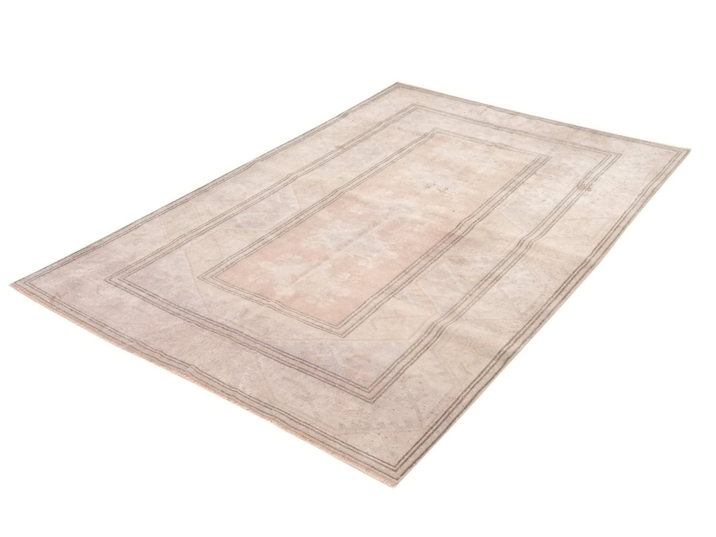 Faded Oushak Vintage rug ,Beige Anatolia Turkish Rug , Turkish Handmade Rug , Area Rug 5x8 , Oushak Carpet, Turkey rug, One of a kind, 9997