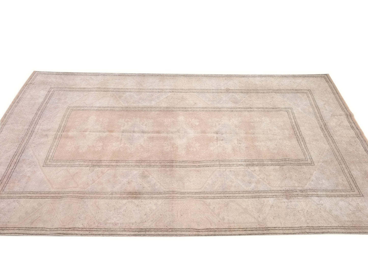 Faded Oushak Vintage rug ,Beige Anatolia Turkish Rug , Turkish Handmade Rug , Area Rug 5x8 , Oushak Carpet, Turkey rug, One of a kind, 9997