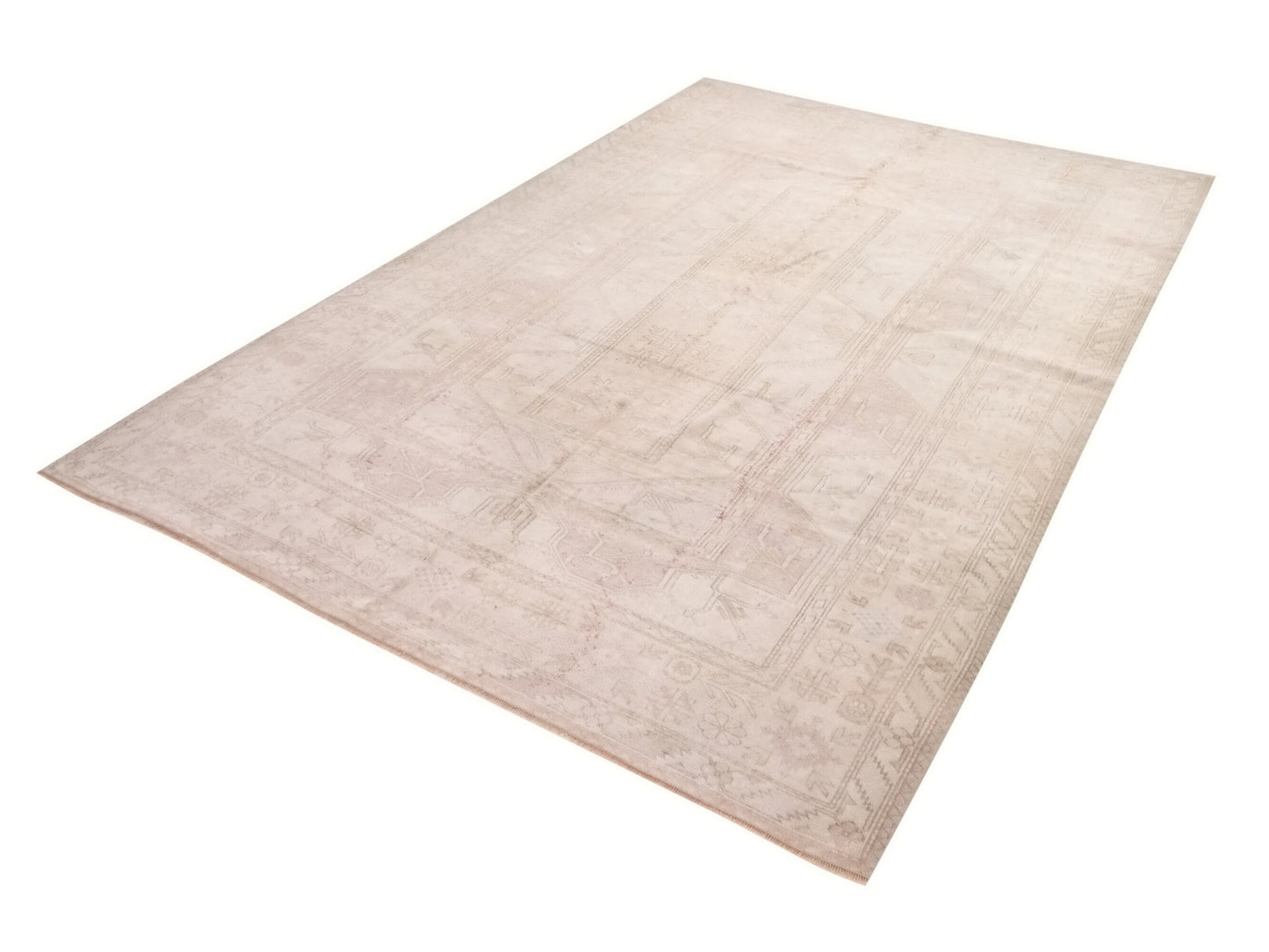 Faded rug, Oushak Rug, Vintage Rug, Turkish rug, 7x9 Rug, Handmade Rug, Area Oushak Rug, Neutral rug, Farmhouse decor, Beige rug 7x10, 9992