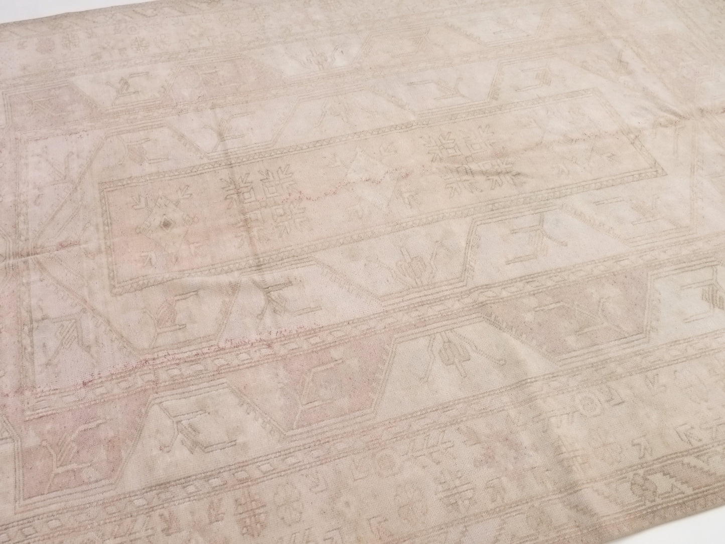 Faded rug, Oushak Rug, Vintage Rug, Turkish rug, 7x9 Rug, Handmade Rug, Area Oushak Rug, Neutral rug, Farmhouse decor, Beige rug 7x10, 9992