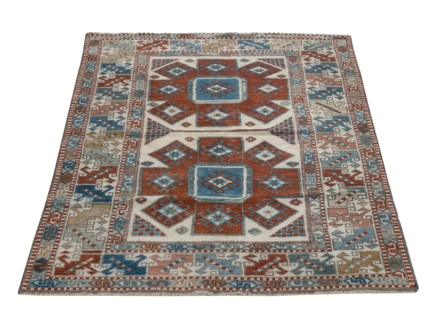 4x6 Area rug, Antique Handmade Vintage Rug, Anatolian Turkish Oushak Rug, Ethnic Neutral Rug, Tribal rug , Small Carpet Rug, 9452