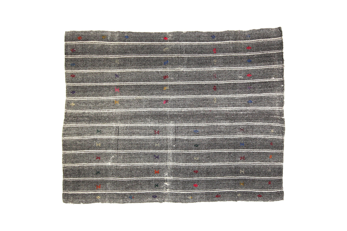 5x7 Vintage Turkish Kilim Rug, Gray Boho Eclectic Flat weave Decorative KİLİM RUG, Nursery Rug, Fine rug, Etsy Rug ,Goat hair, 4746