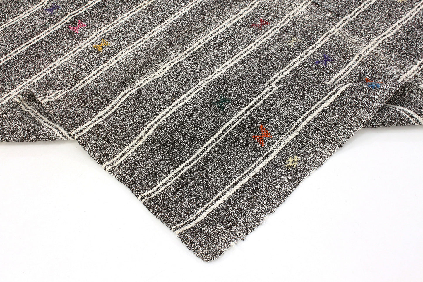 5x7 Vintage Turkish Kilim Rug, Gray Boho Eclectic Flat weave Decorative KİLİM RUG, Nursery Rug, Fine rug, Etsy Rug ,Goat hair, 4746
