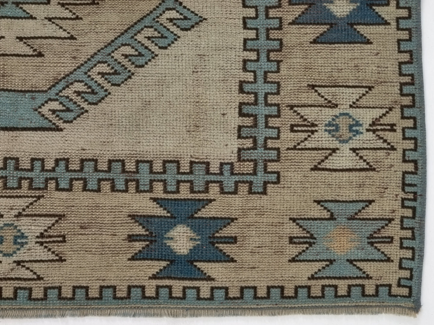 Turkish Oushak Rug, Vintage Turkish Rug, Small Area Rug, Handmade Carpet rug, Bedroom rug, Geometric Wool Rug Made in Turkey, 8928