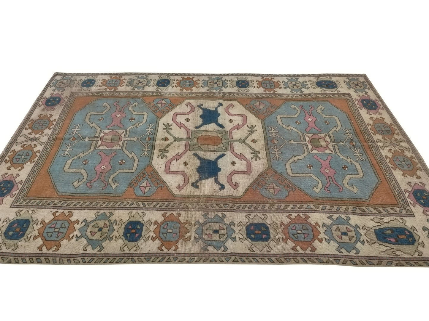 Turkish Oushak Vintage Rug, Antique Area Carpet Rug, 5x8 Handmade Anatolia Turkey rug, Primitive Decor, Bedroom rug, Living room rug, 8869