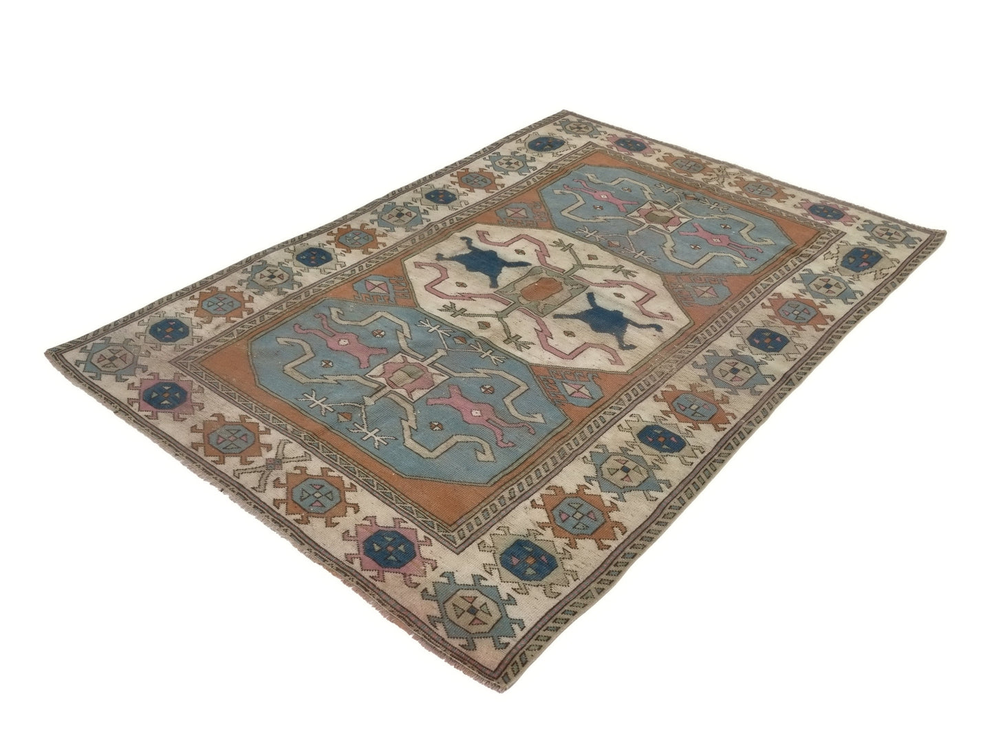 Turkish Oushak Vintage Rug, Antique Area Carpet Rug, 5x8 Handmade Anatolia Turkey rug, Primitive Decor, Bedroom rug, Living room rug, 8869