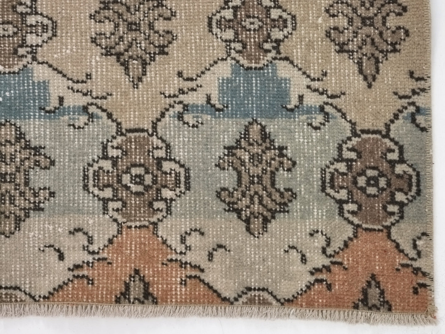 Bohemian Art Deco Oushak Rug, Checked Vintage Carpet Rug, 4x8 Rug, TURKİSH RUG, Handmade Area Rug, Entryway rug, Turkey rug, 8871
