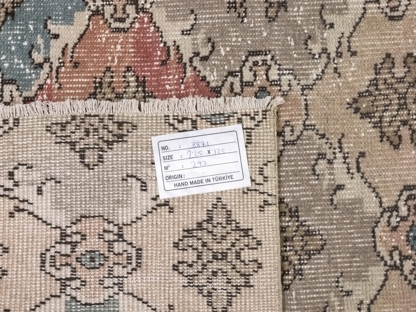 Bohemian Art Deco Oushak Rug, Checked Vintage Carpet Rug, 4x8 Rug, TURKİSH RUG, Handmade Area Rug, Entryway rug, Turkey rug, 8871