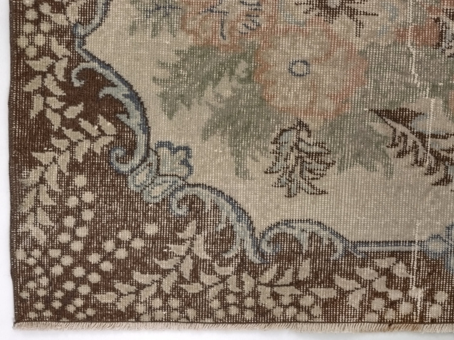 Area Rug 7x10, Turkish Vintage Rug, Oushak Carpet Rug, Neutral Handmade Rug, Living room rug, Turkey rug, Mid-Century Old Vintage Rug, 8811