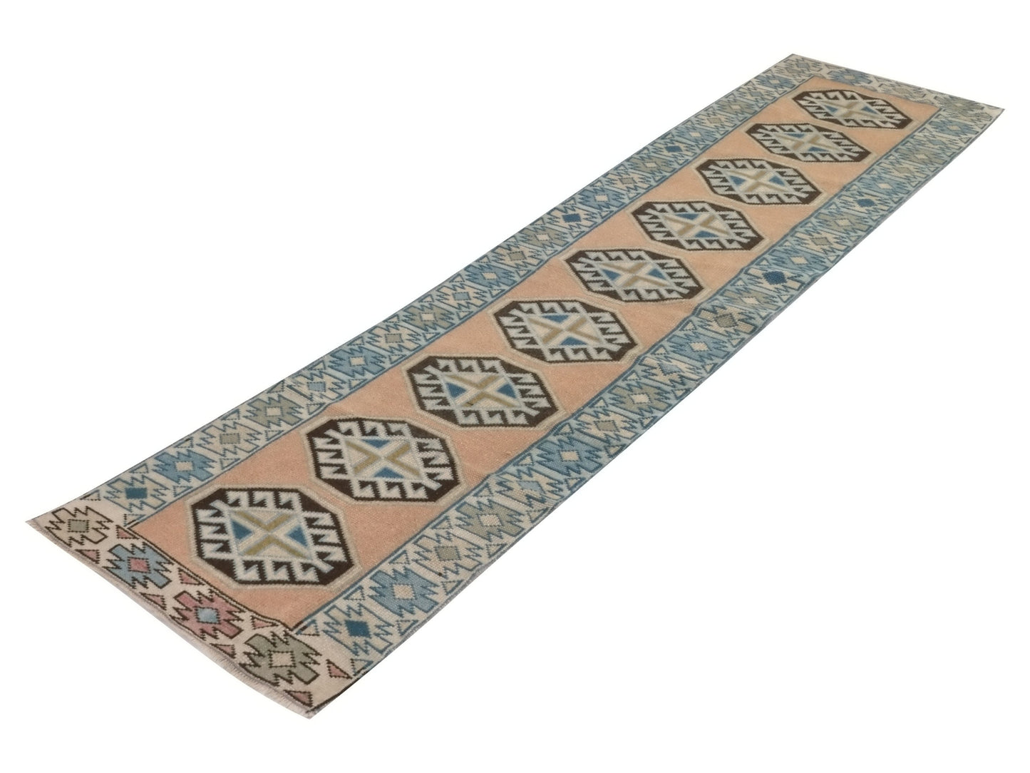 Vintage Hallway Runner, Oushak Turkish Runner Rug, Carpet Runner, Rug Runner 2x9, Kitchen Runner Rug, Bedroom rug, Entryway Rug, 8764